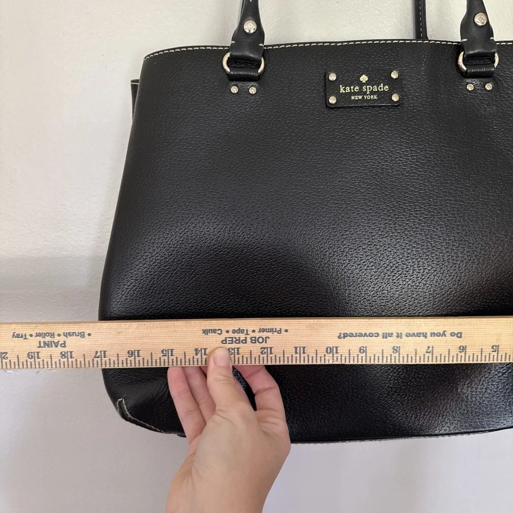 KATE SPADE Wellesley Quinn Black Leather Tote Purse Satchel Large